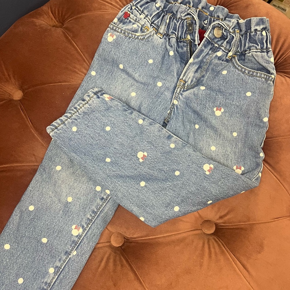 GAP Kids Blue Jeans with White Polka Dots